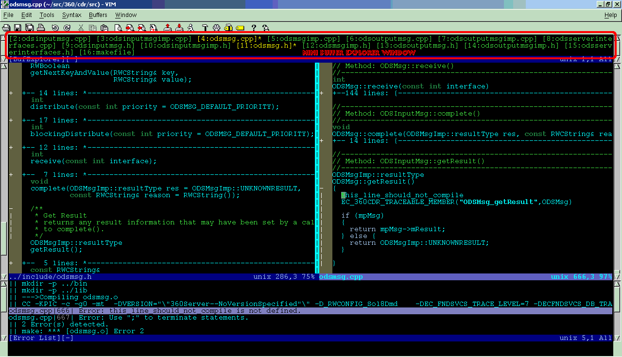 screenshot of minibufexpl